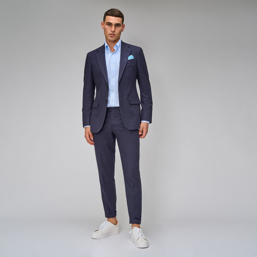 Navy Linen Blend Suit - Brent Wilson