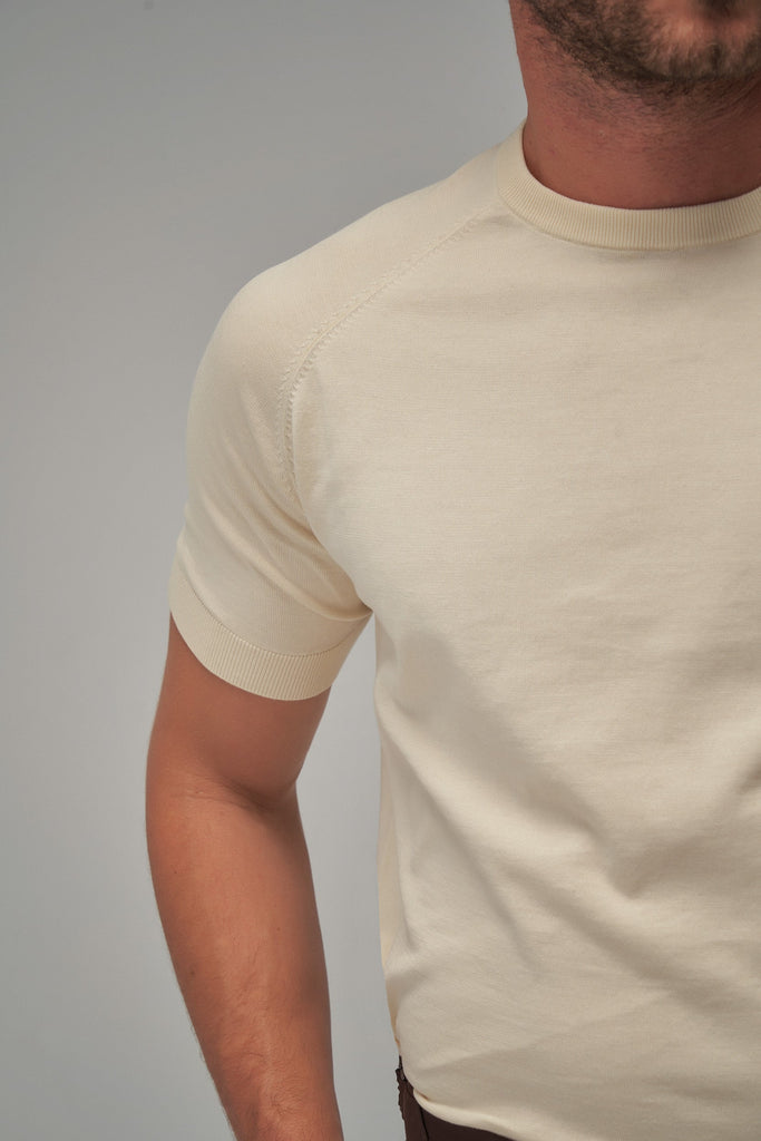 Raglan Sleeve T-Shirt - Cream - Brent Wilson