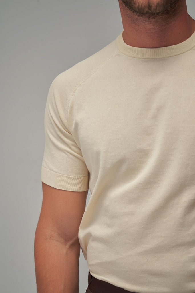 Raglan Sleeve T-Shirt - Cream - Brent Wilson