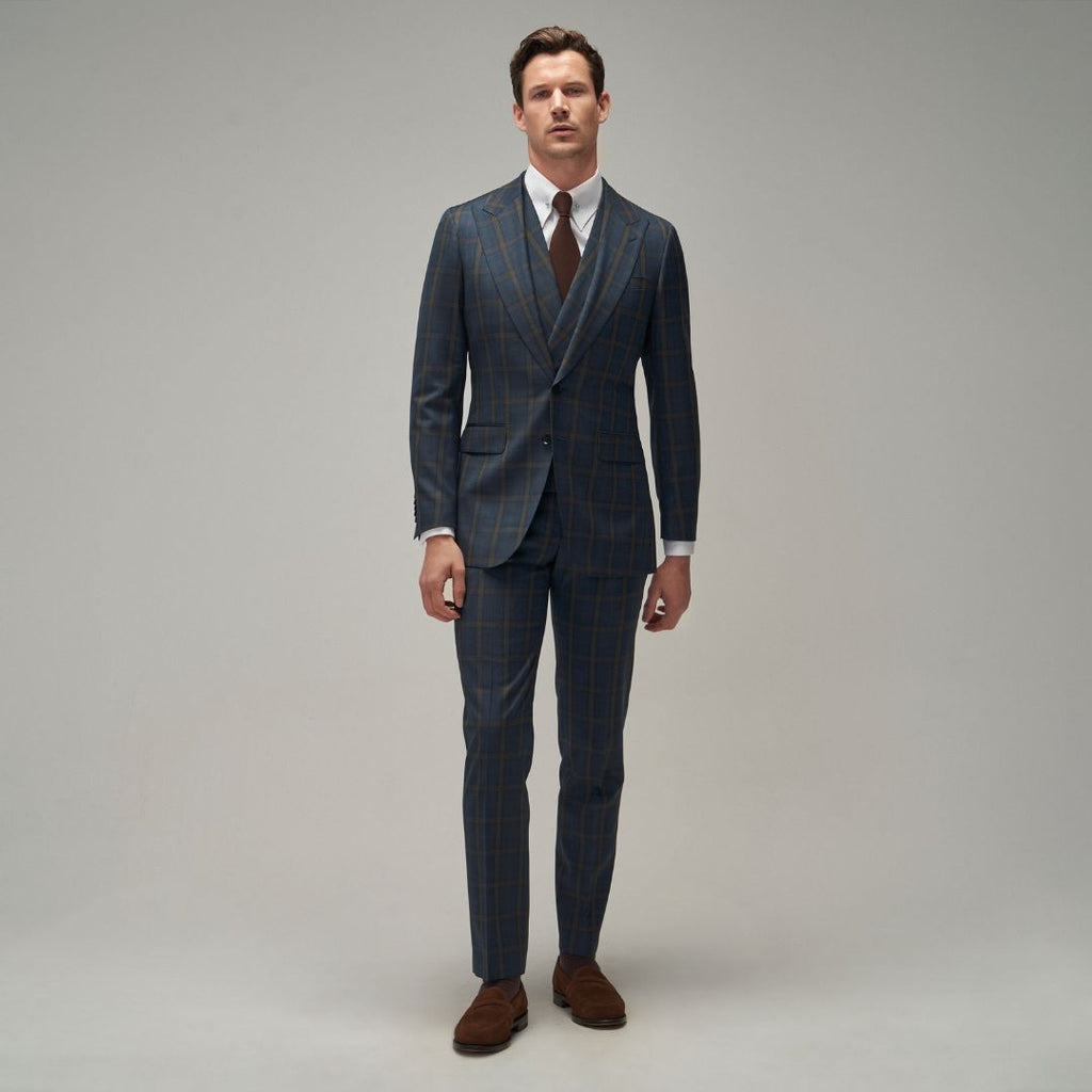 Blue / Brown Check Suit - Brent Wilson