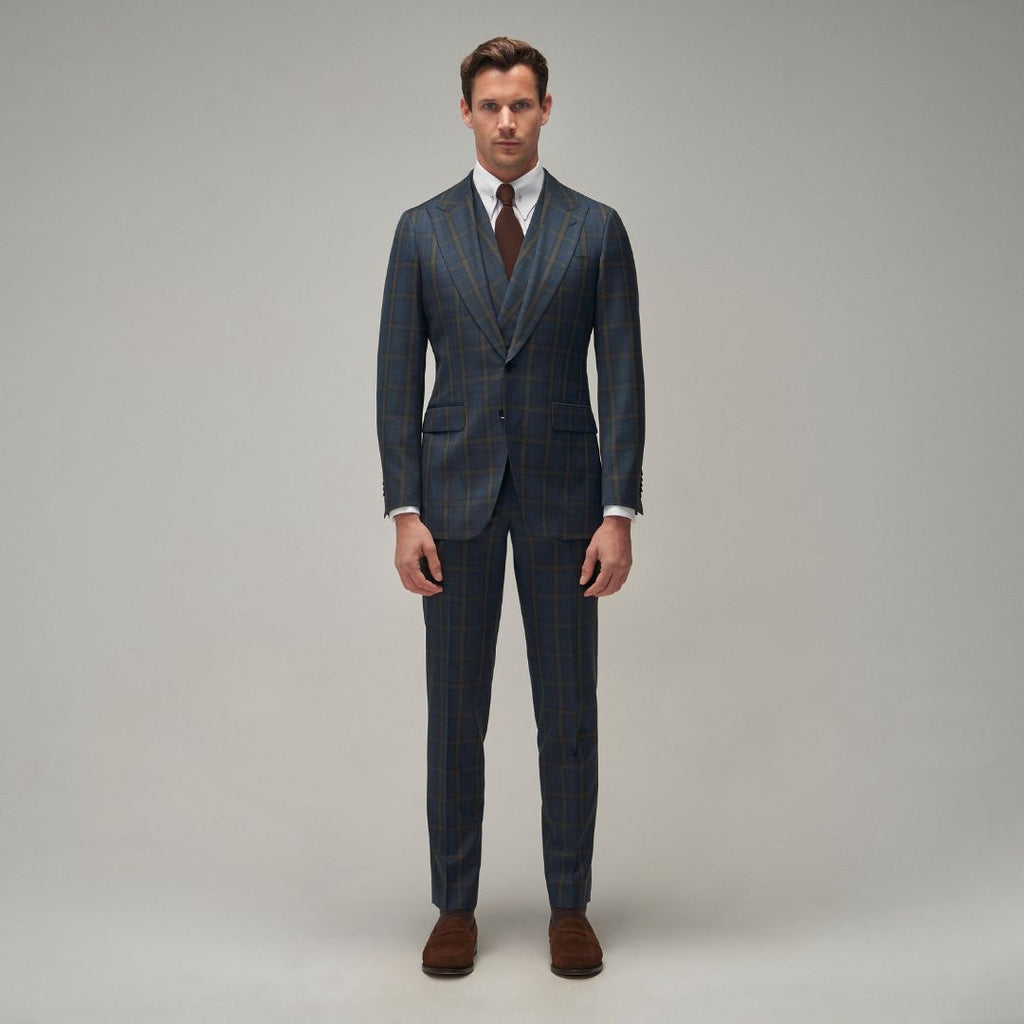 Blue / Brown Check Suit - Brent Wilson
