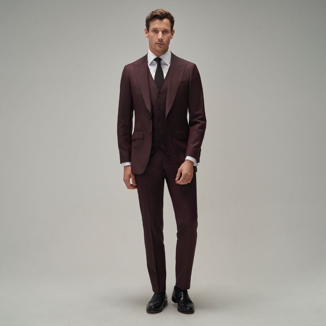 Buy Louis Philippe Burgundy Self Design Slim Fit Formal Suit - Suits for  Men 10241781 | Myntra