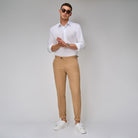 Camel Linen Blend Suit - Brent Wilson