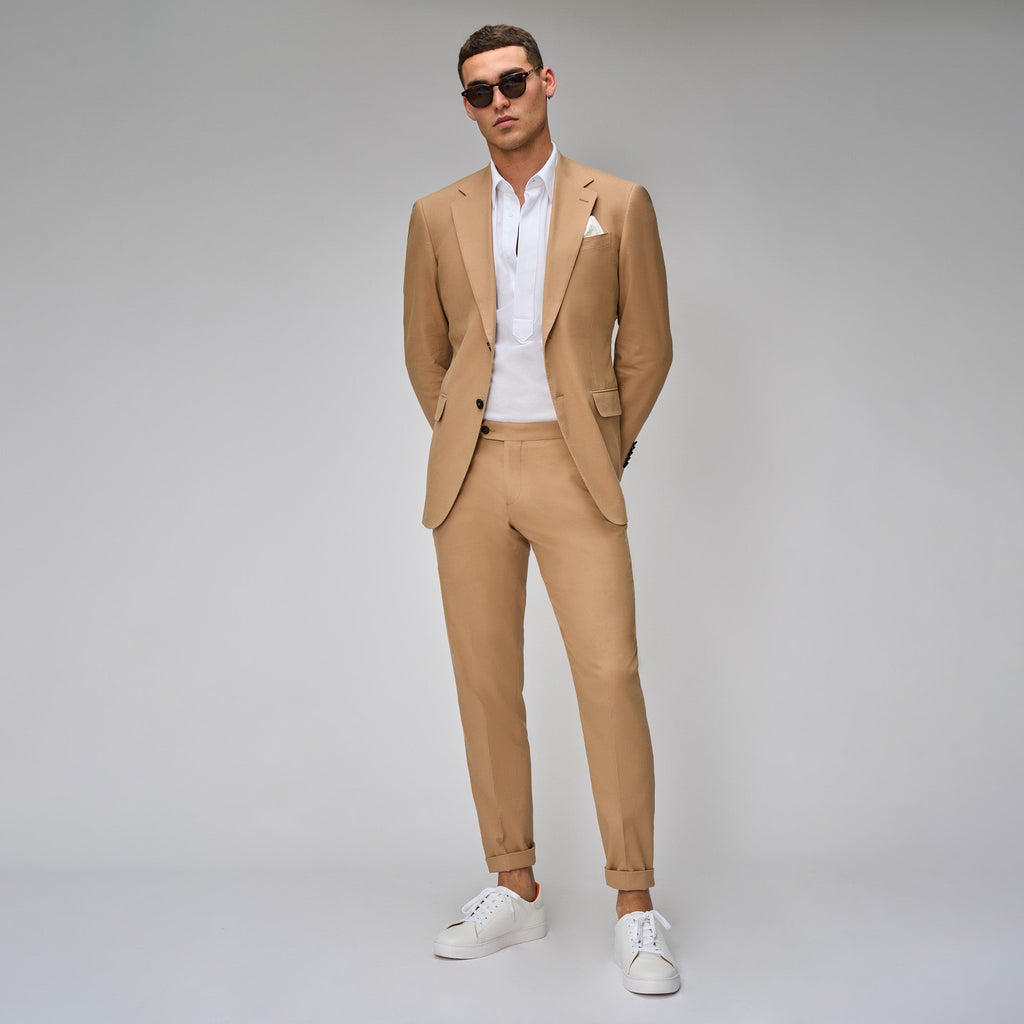 Camel Linen Blend Suit - Brent Wilson