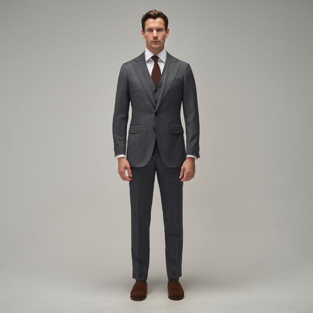 Grey / Blue Check Suit - Brent Wilson