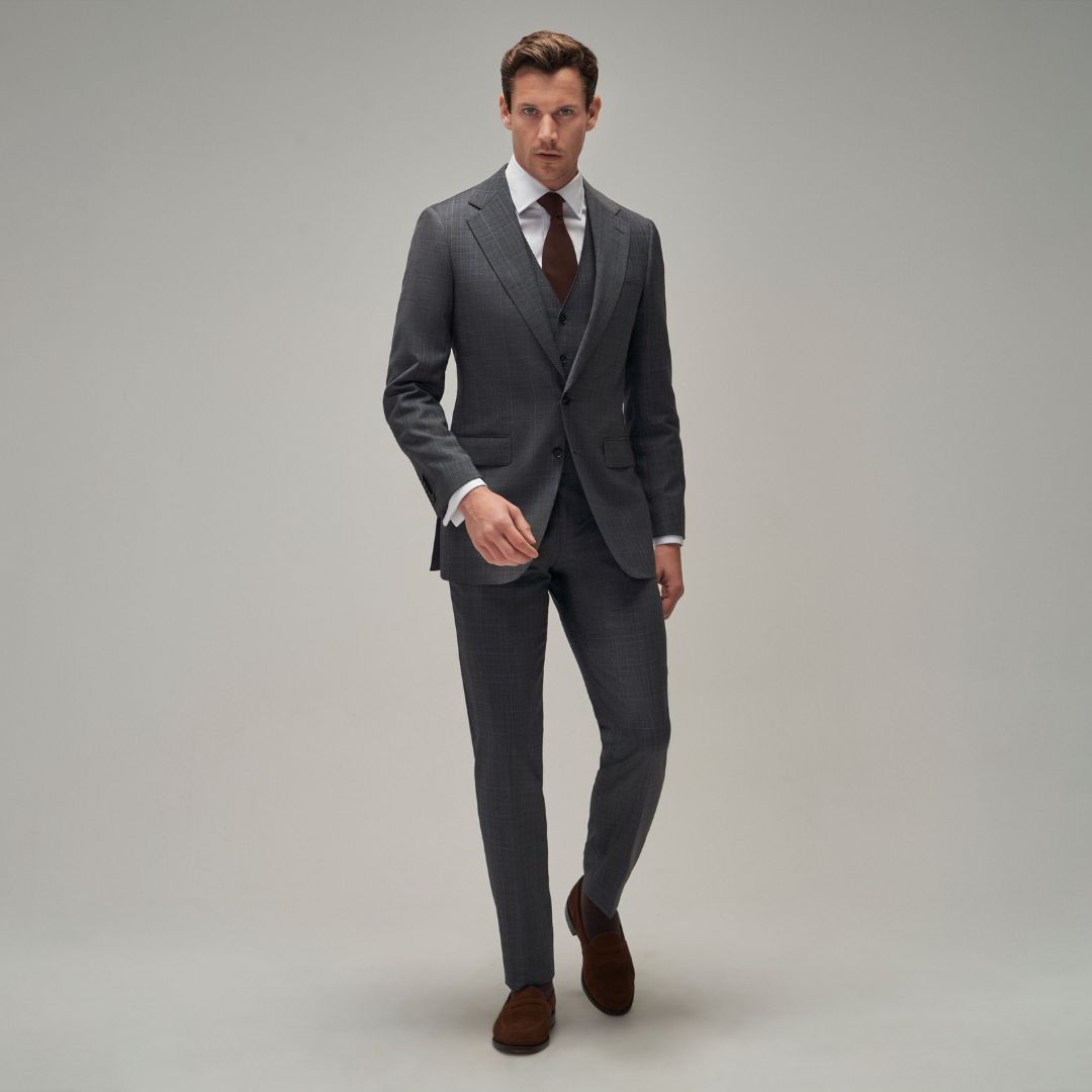 Grey / Blue Check Suit - Brent Wilson