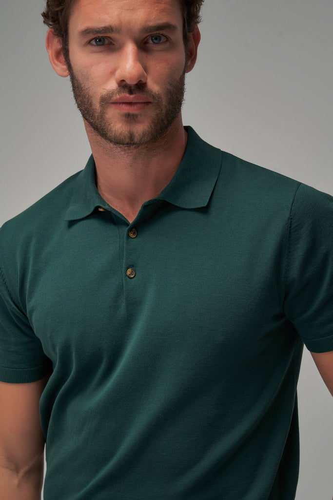 Knit Polo - Green - Brent Wilson