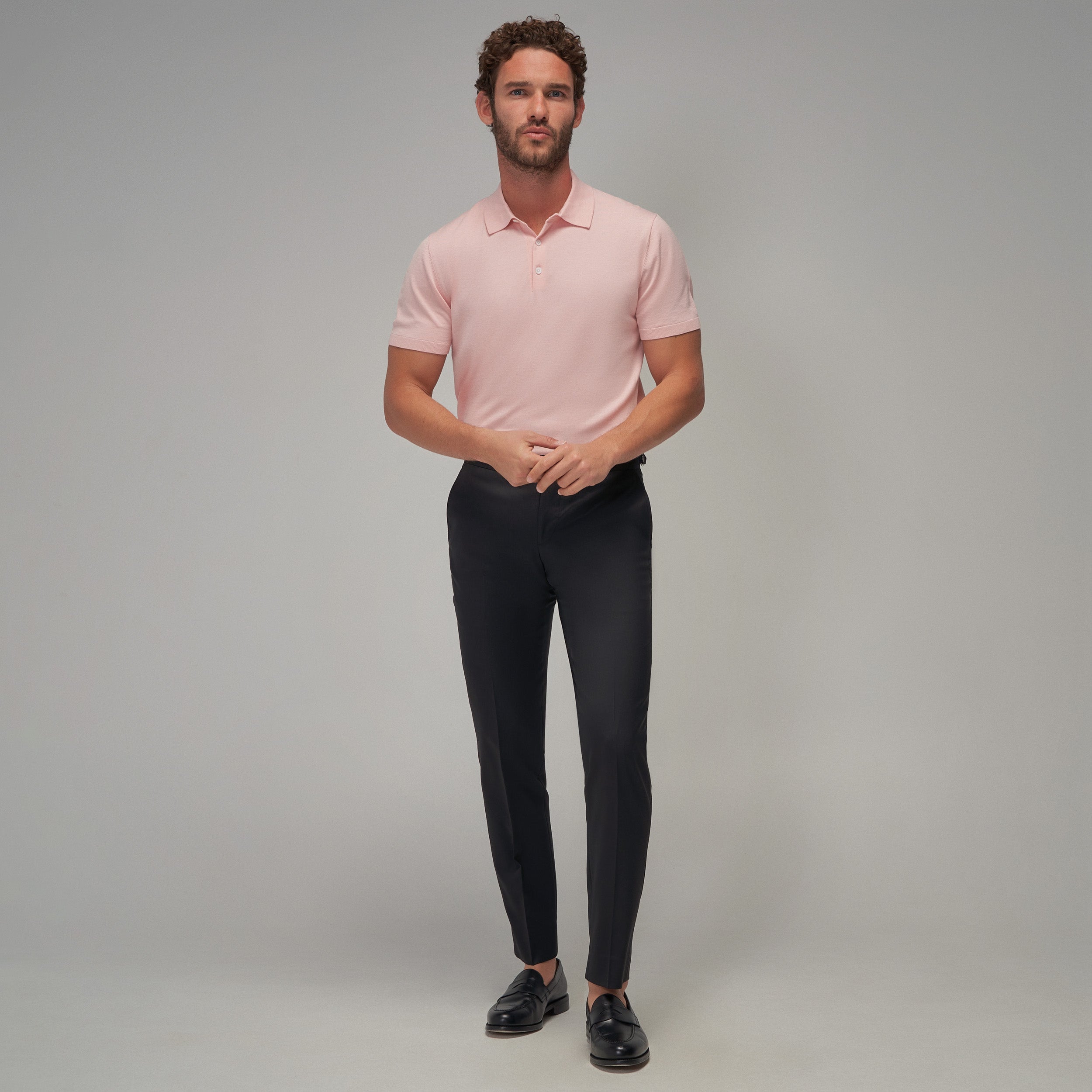 Knit Polo - Pink - Brent Wilson