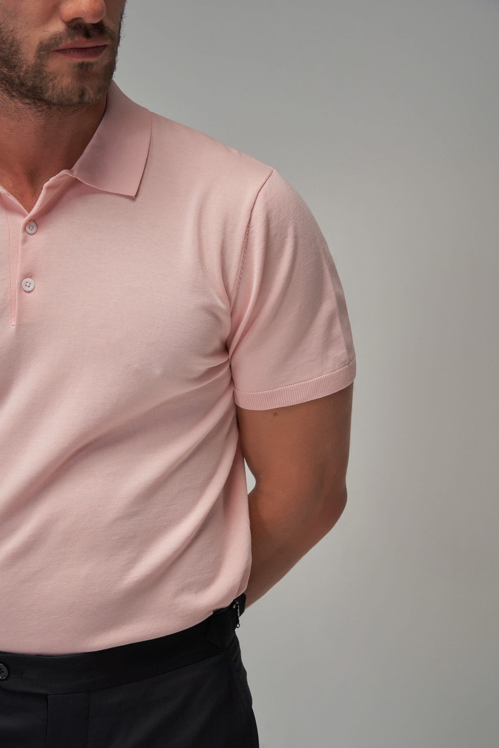 Knit Polo - Pink - Brent Wilson