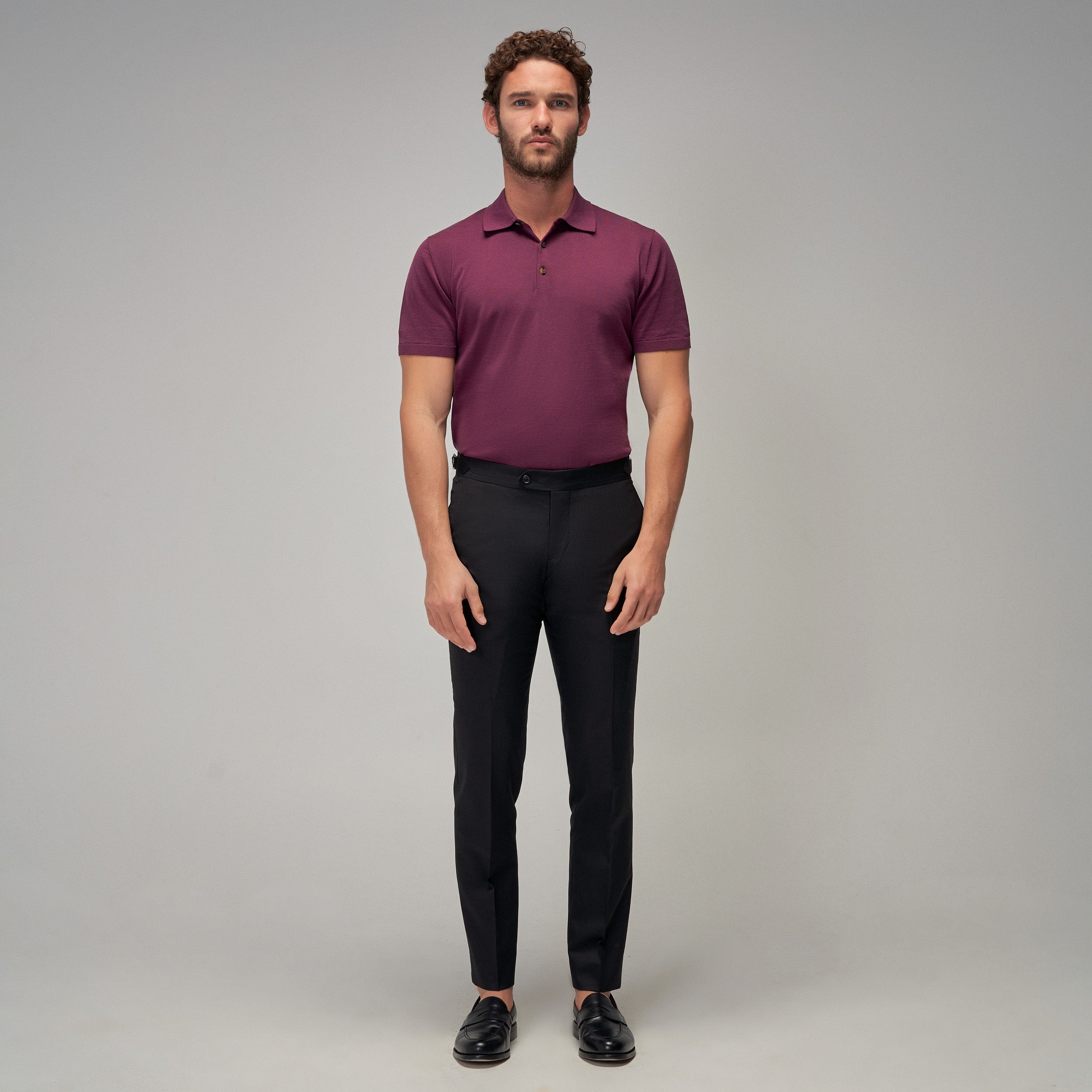 Knit Polo - Plum - Brent Wilson