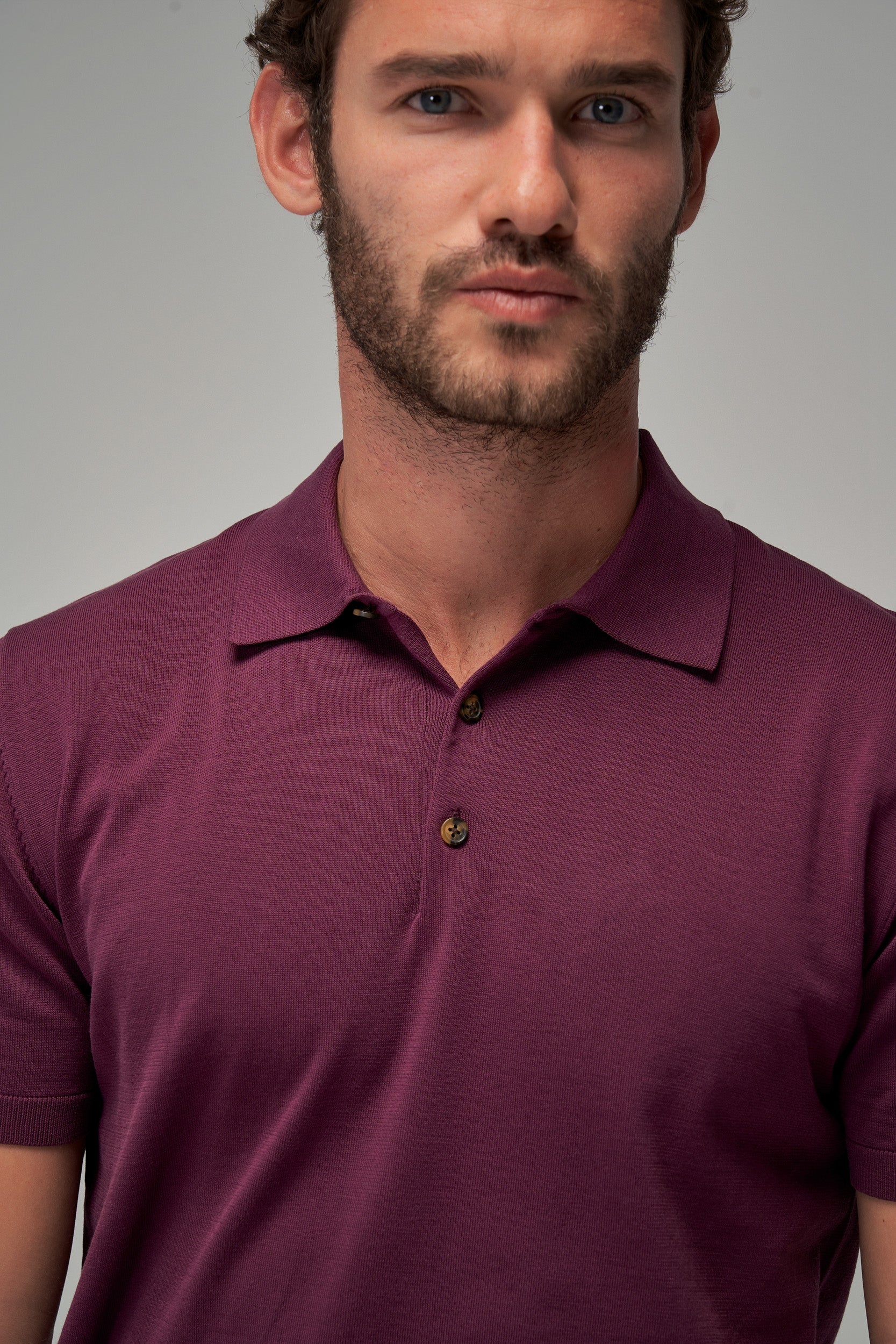 Knit Polo - Plum - Brent Wilson