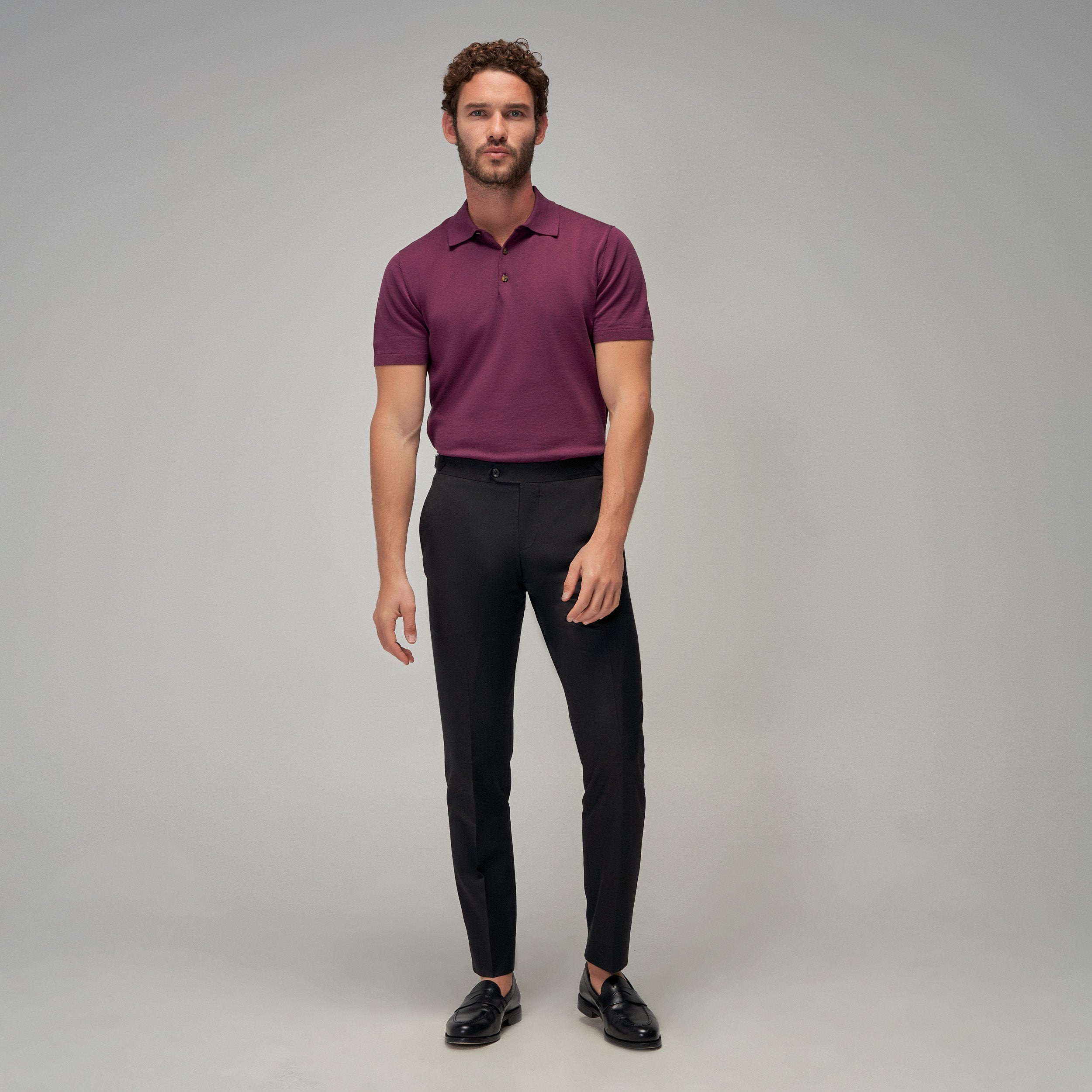 Knit Polo - Plum - Brent Wilson