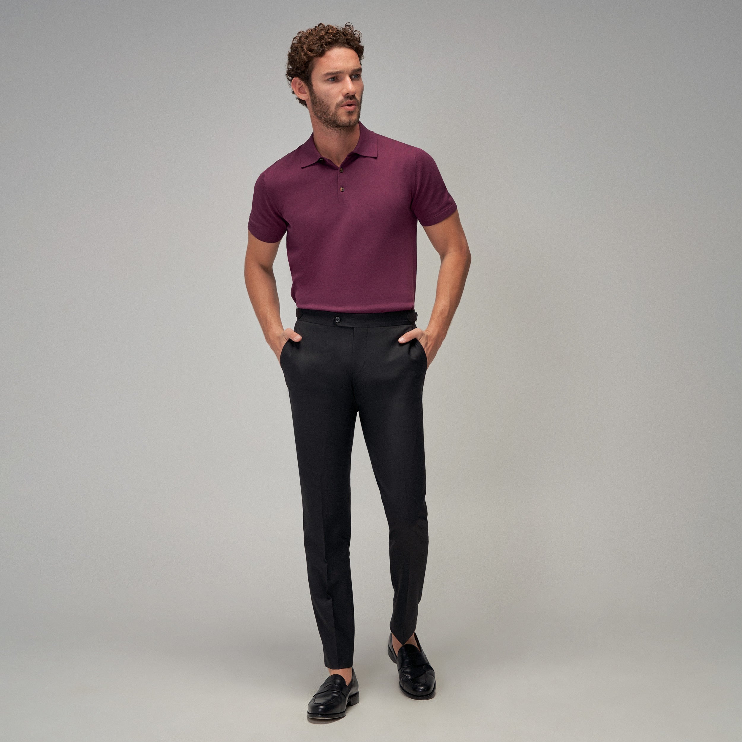 Knit Polo - Plum - Brent Wilson