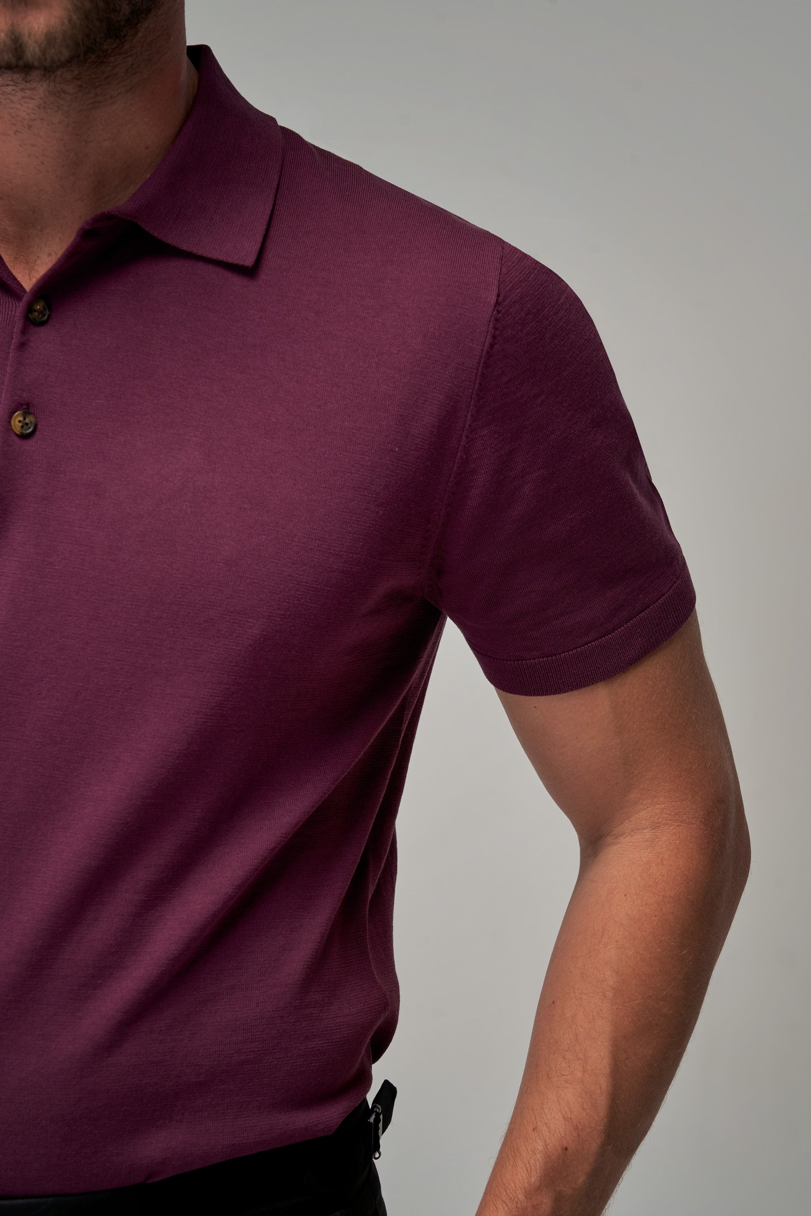 Knit Polo - Plum - Brent Wilson