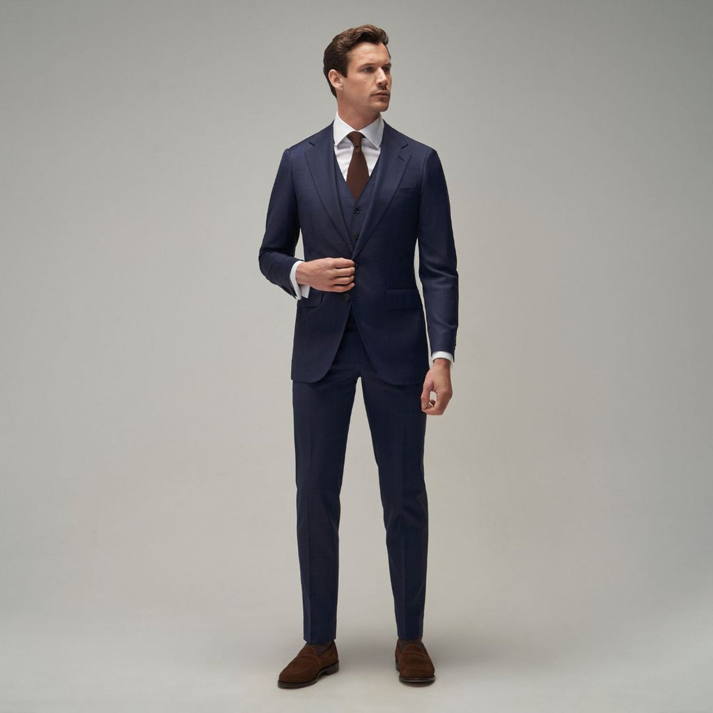 Navy / Blue Check Suit - Brent Wilson