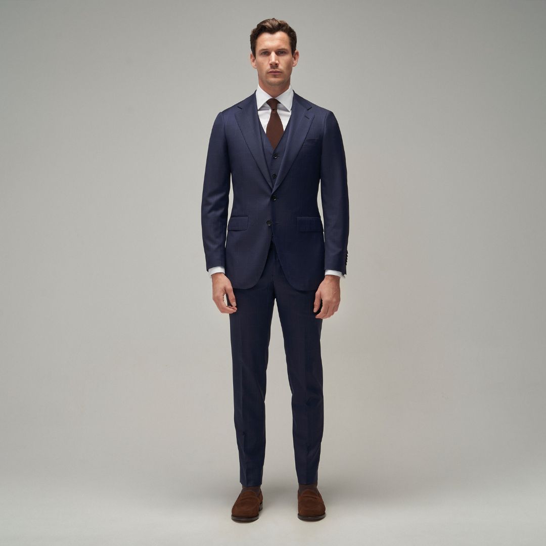 Navy / Blue Check Suit - Brent Wilson