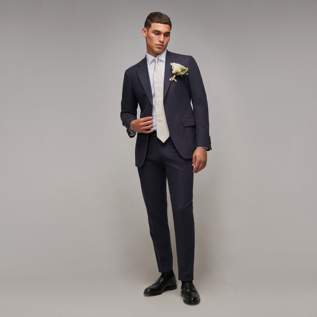 Navy Cotton / Linen 2 Piece Suit - Brent Wilson