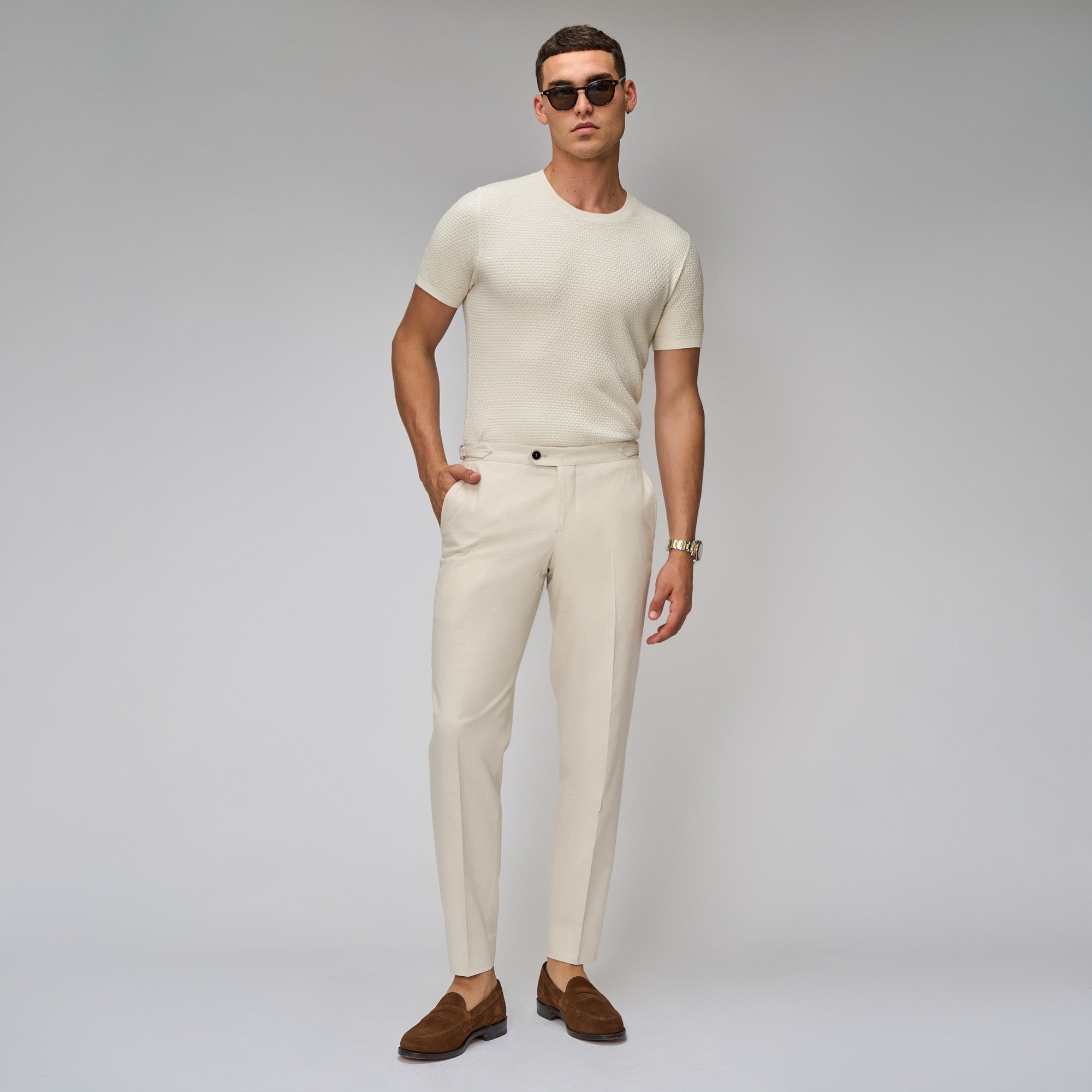 Linen Cotton Suit in Oatmeal | Tailored Linen Suits | Brent Wilson